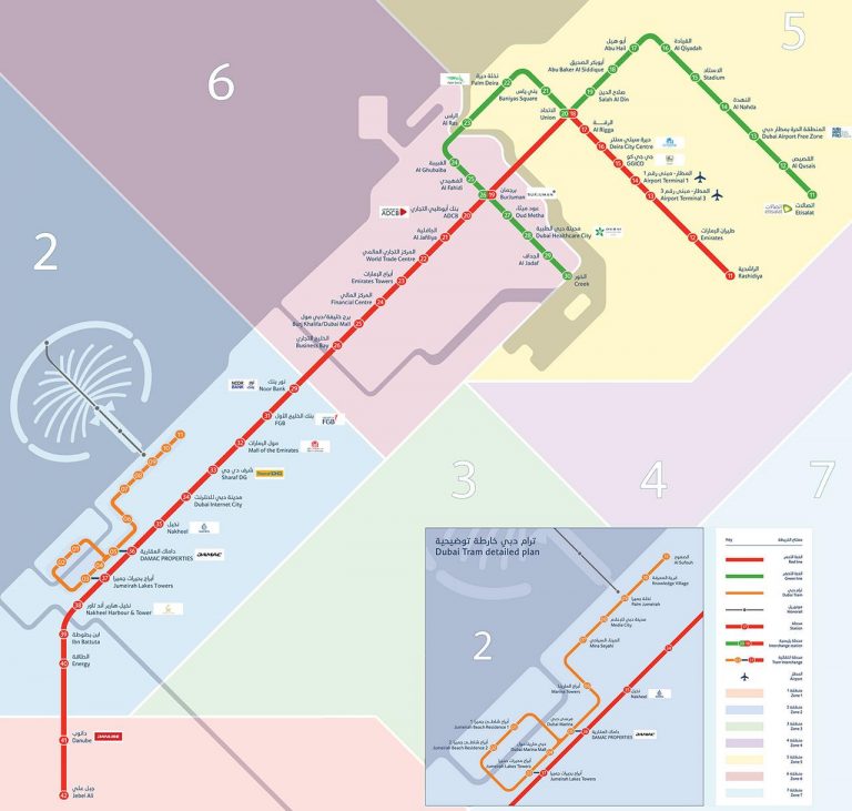Mapa do metrô de Dubai