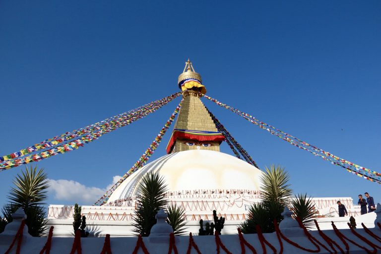Estupa central no templo Boudhanath