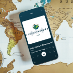 Celular sobre mapa.