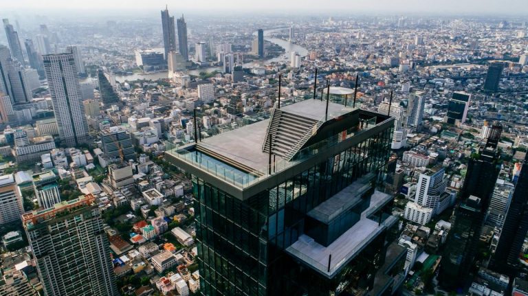 Edifício King Power MahaNakhon, em Bangkok, visto do alto