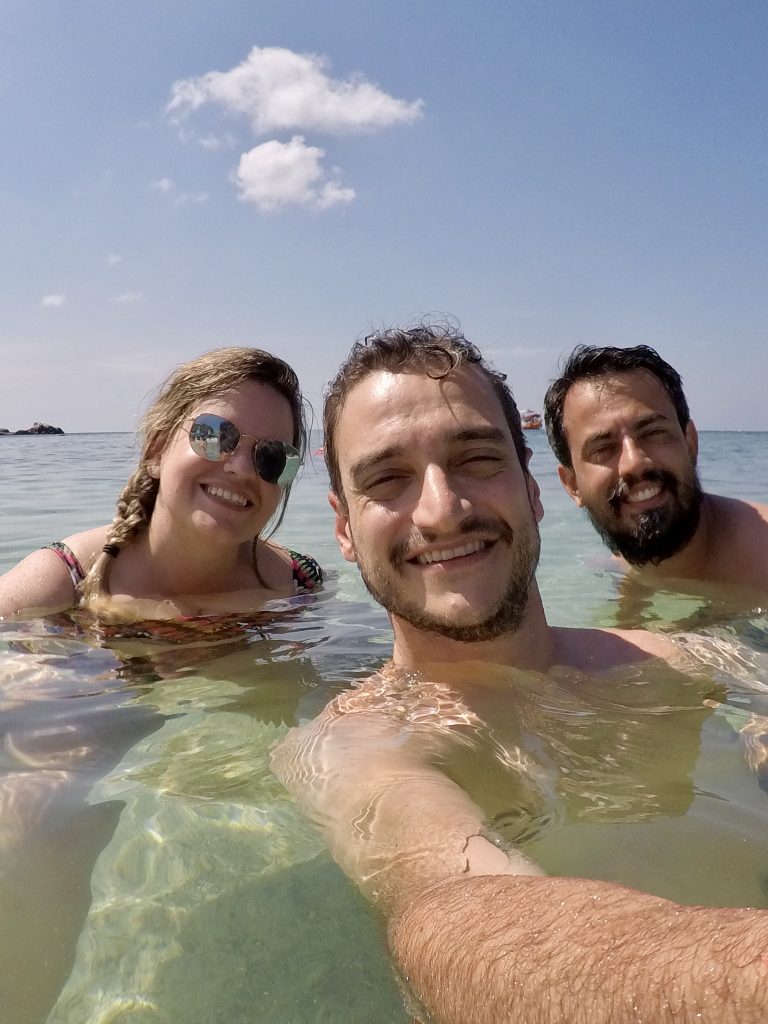 Selfie dentro do mar na Tailândia