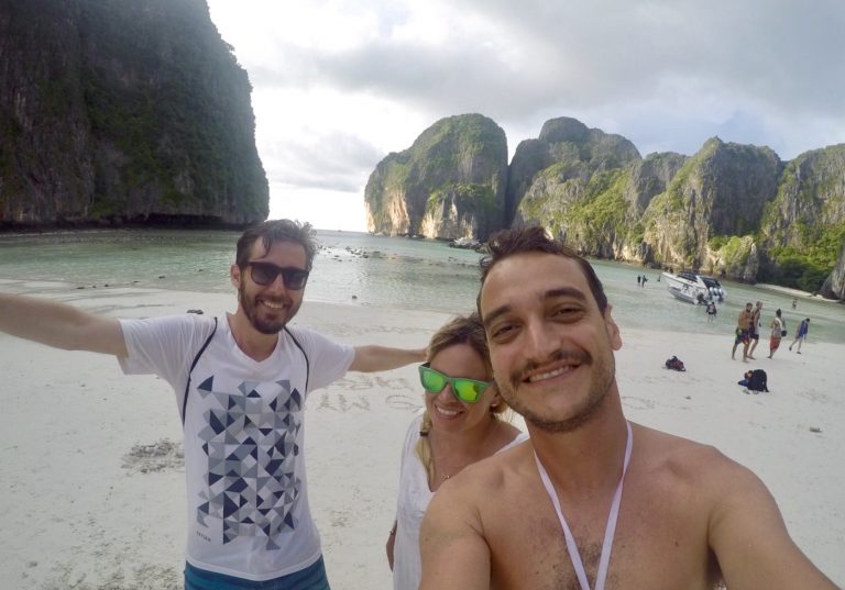 Selfie em Maya Bay, na Tailândia