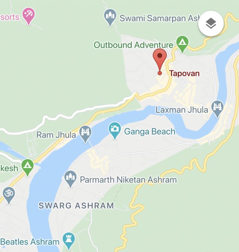 Mapa de Rishikesh, na Índia