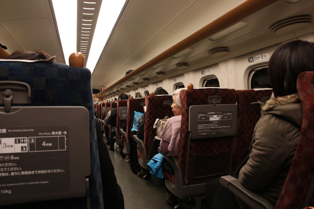Interior de um Shinkansen
