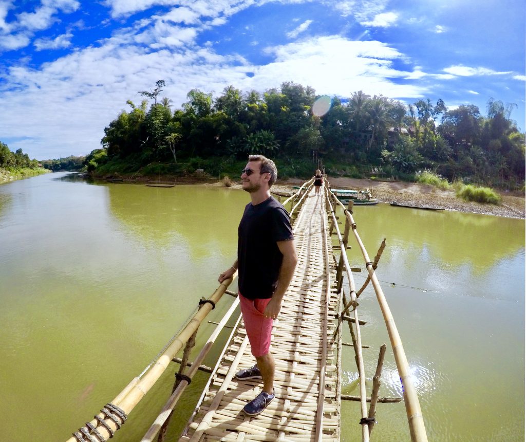 Bamboo bridge Luang Prabang, Lao